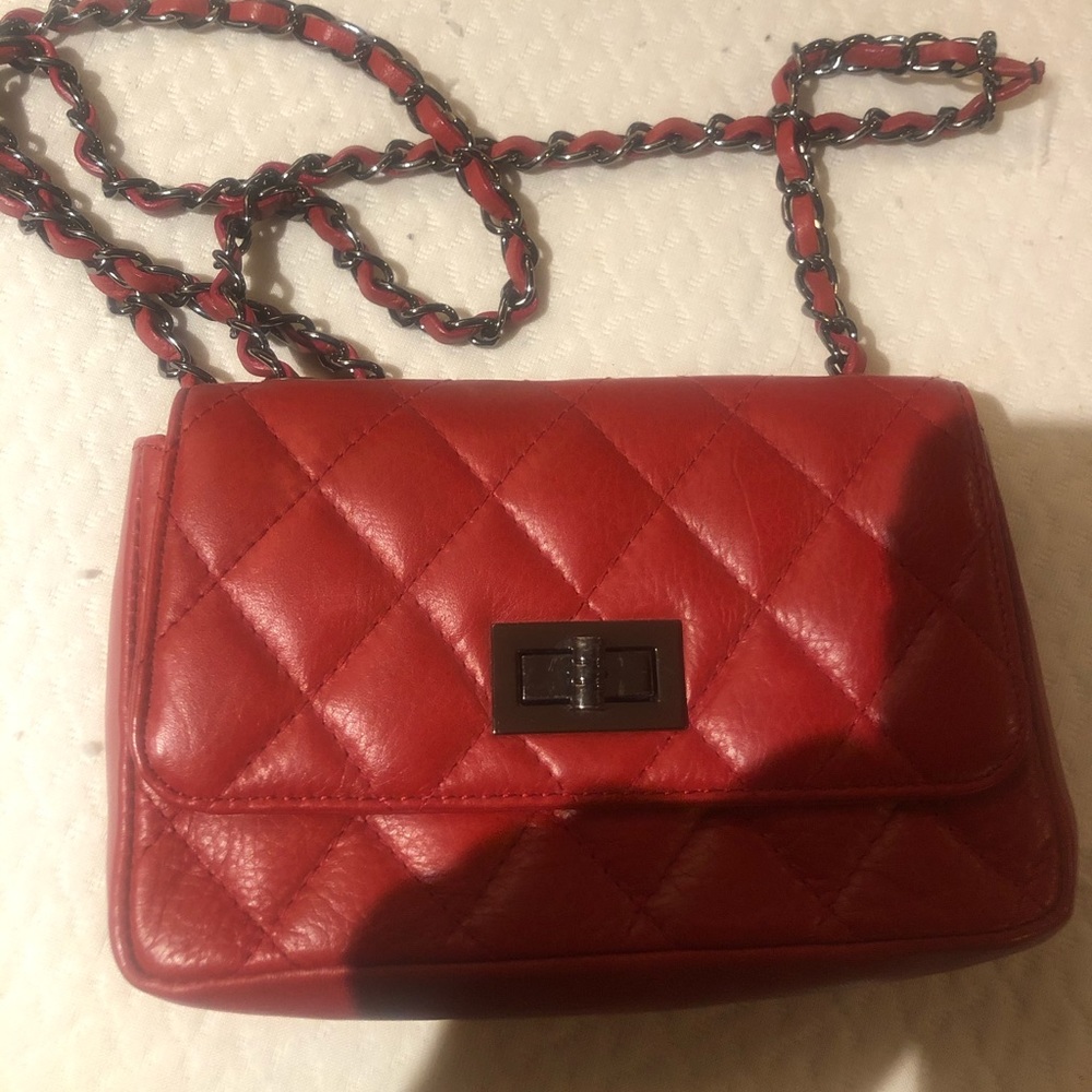 Genuine Italian a Leather Quilted Crossbody